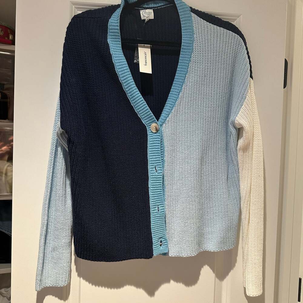 Francesca's Blue & White Dream Colorblock Short...